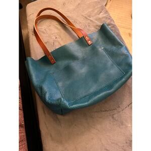 Portland Leather Goods Almost Perfect Pebbled Leather Tote Bag, Sea Glass